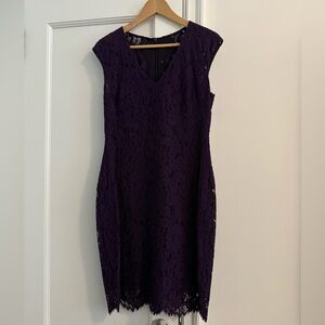 Ralph Lauren Cap Sleeve Purple Lace Dress